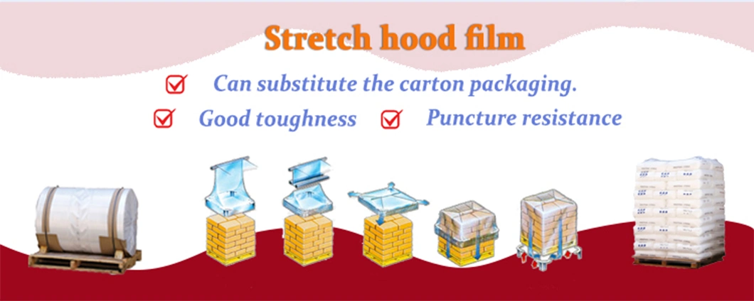 Stretch Hooder Film Industrial Machine Grade Cold Stretch Hood Shrink Film for Packing Pallet Automatically