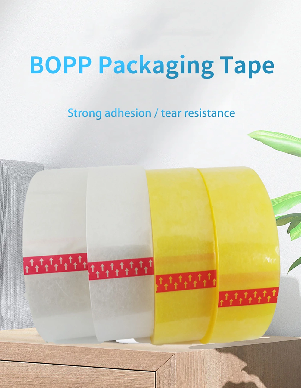 BOPP OPP Custom Acrylic Strong Adhesive Packing Clear Packaging Tape Transparent Gum Film Jumbo Rolls Packaging Box Sealing Tape