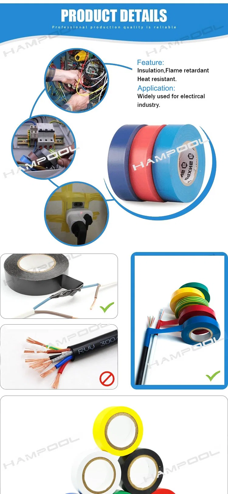 Automotive PVC Electrical Insulation Adhesive PVC Tape