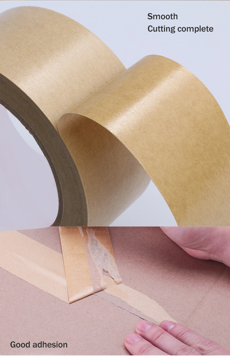Factory Direct Biodegradable Water Activated Brown Reinforced Kraft Gummed Paper Tape